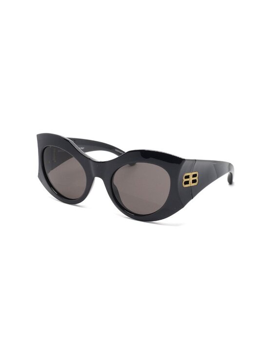 NEW BALENCIAGA SUNGLASSES BB0256S 001 WOMEN BUTTERFLY BLACK/GRAY EYEWEAR